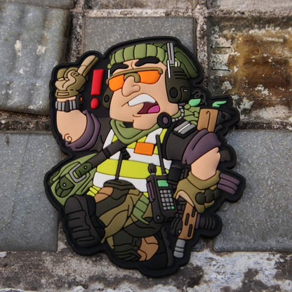 BB Heads Airsoft Marshall #6 Morale Patch Concrete Background